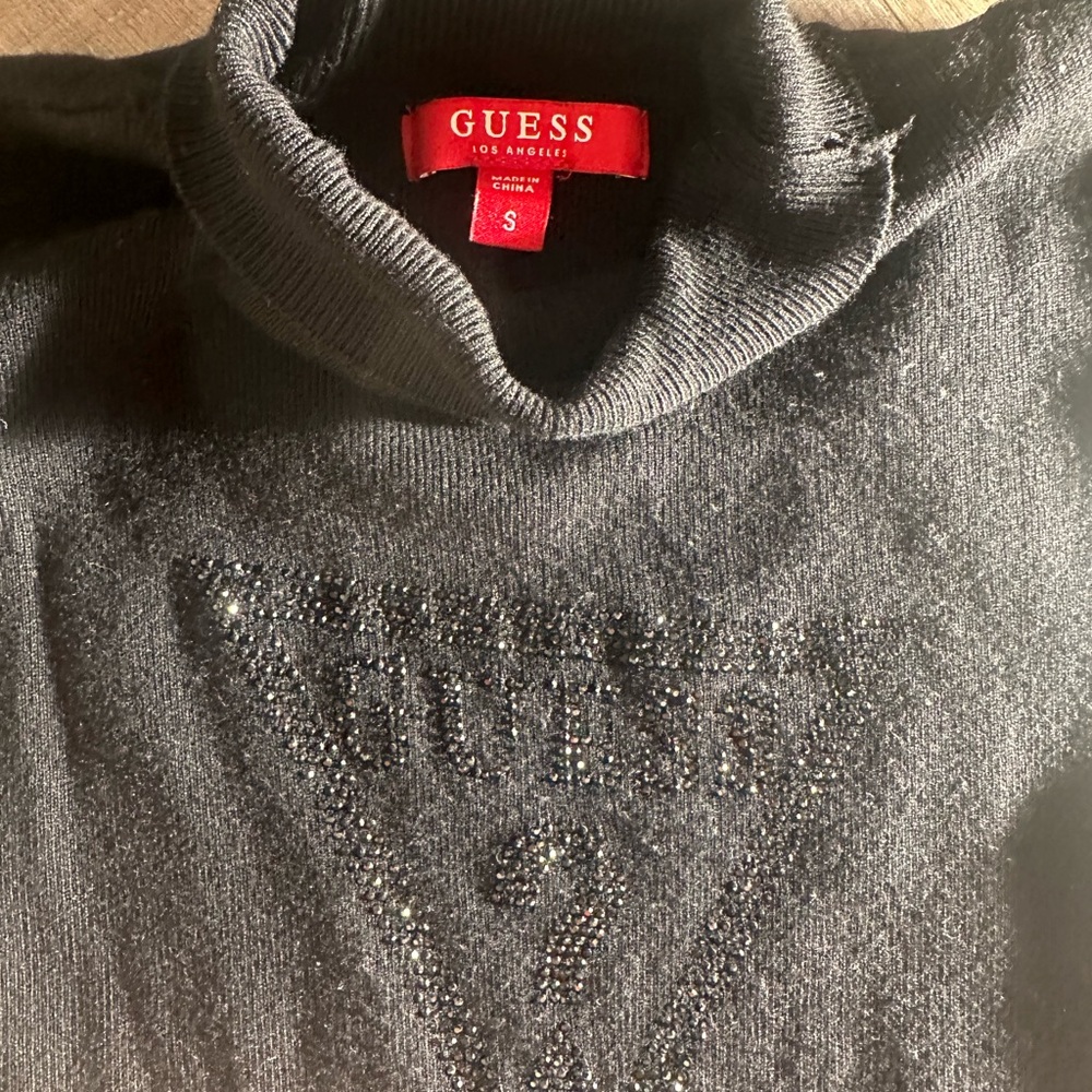 GUESS Black Turtleneck Sweater for Men